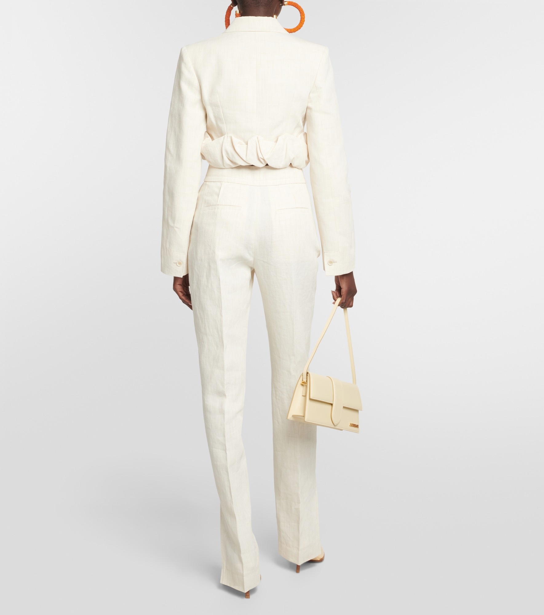 La Croissant linen-blend jacket - 3