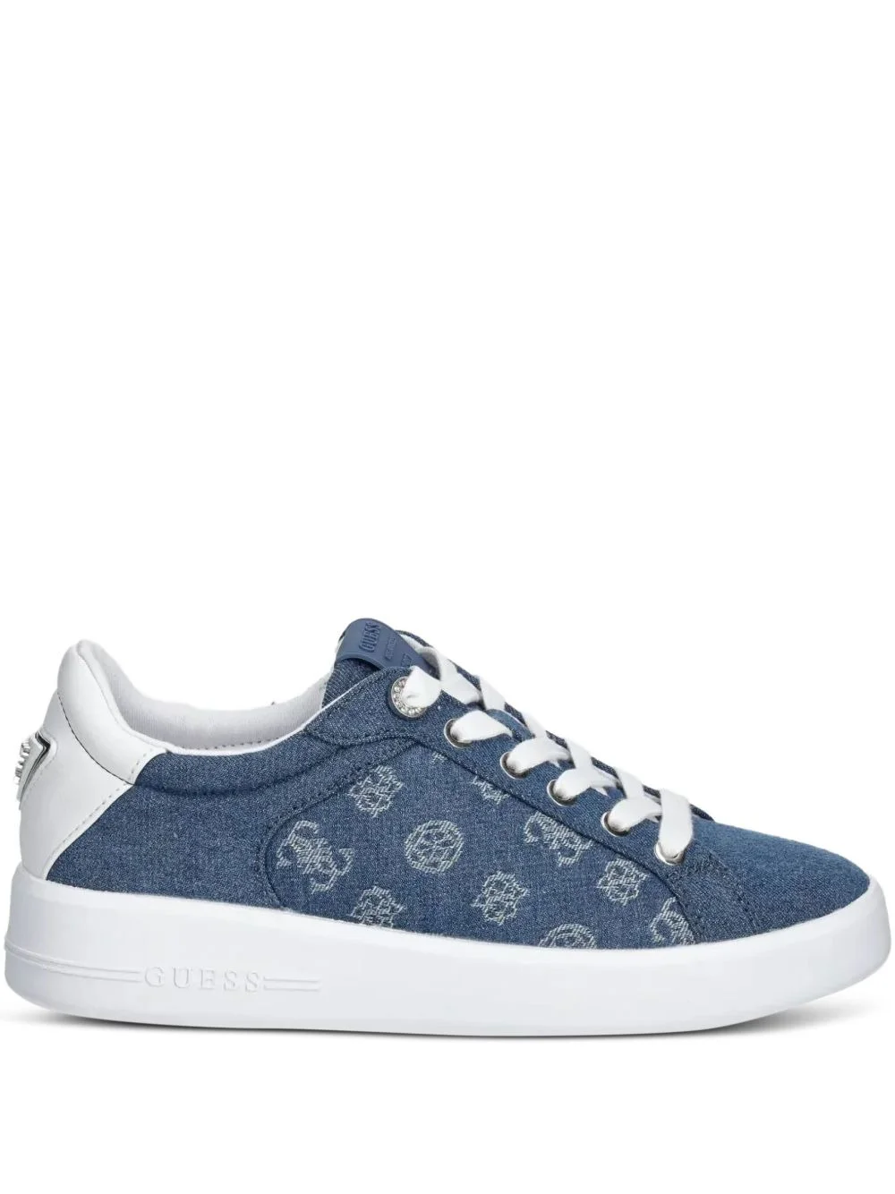 denim low-top sneakers - 1