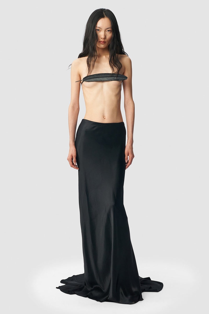 Ann Demeulemeester 'noucky' Feather Micro Top in Black