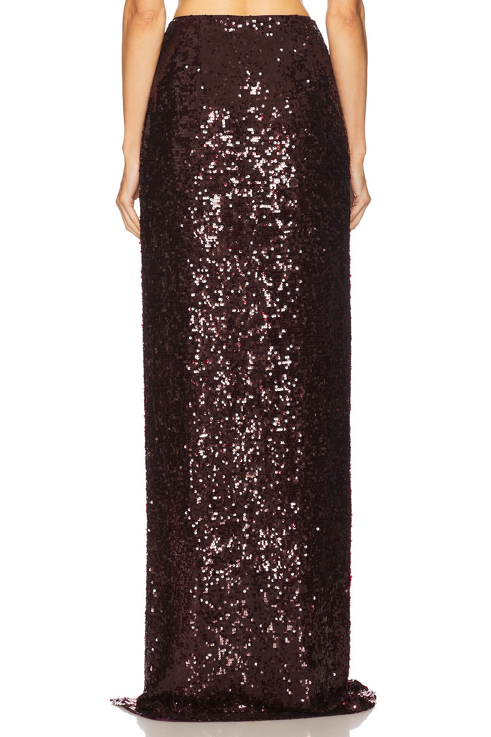 Sequin High Waist Slit Maxi Skirt - 4