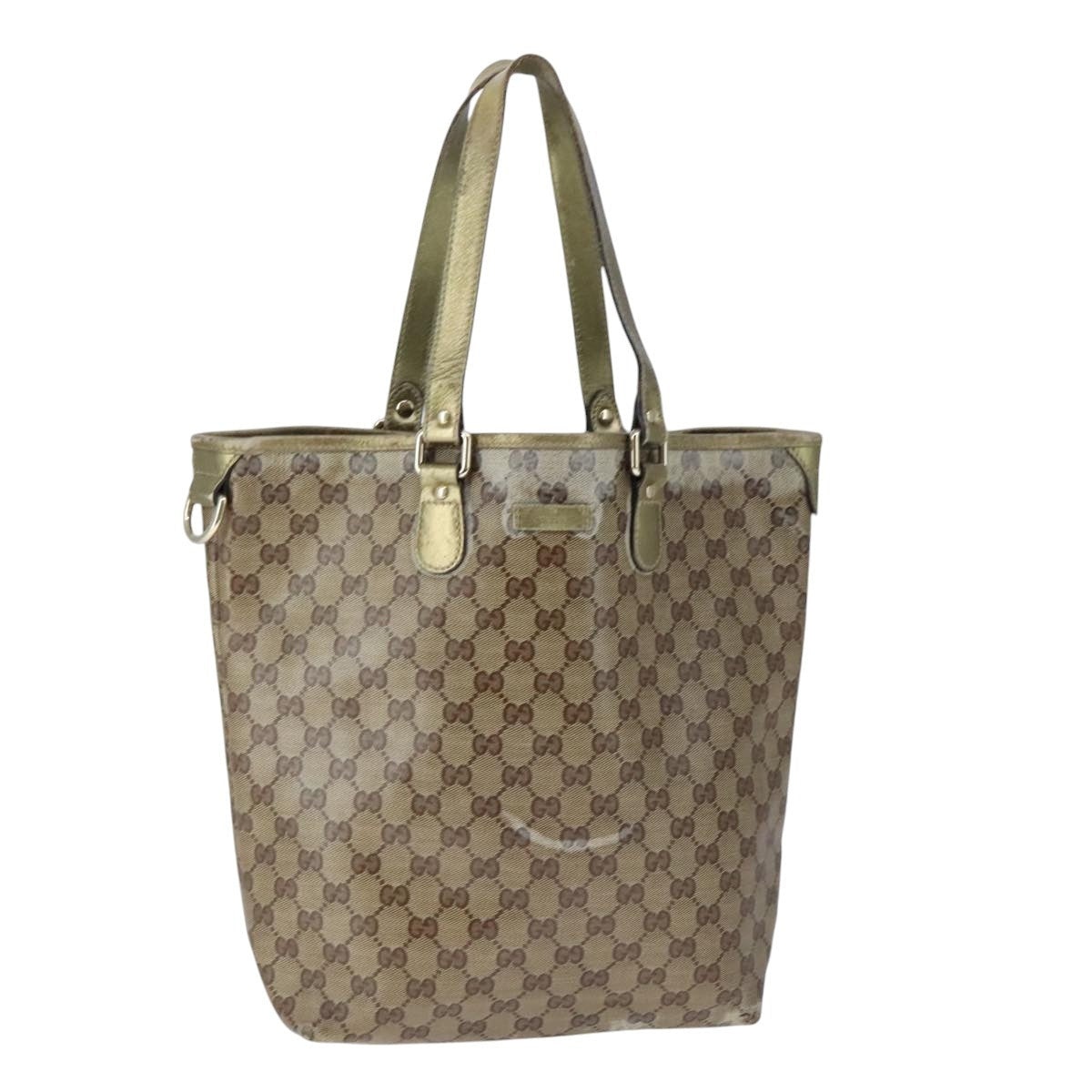 GUCCI GG Crystal Tote Bag Coated Canvas Beige Gold - 13