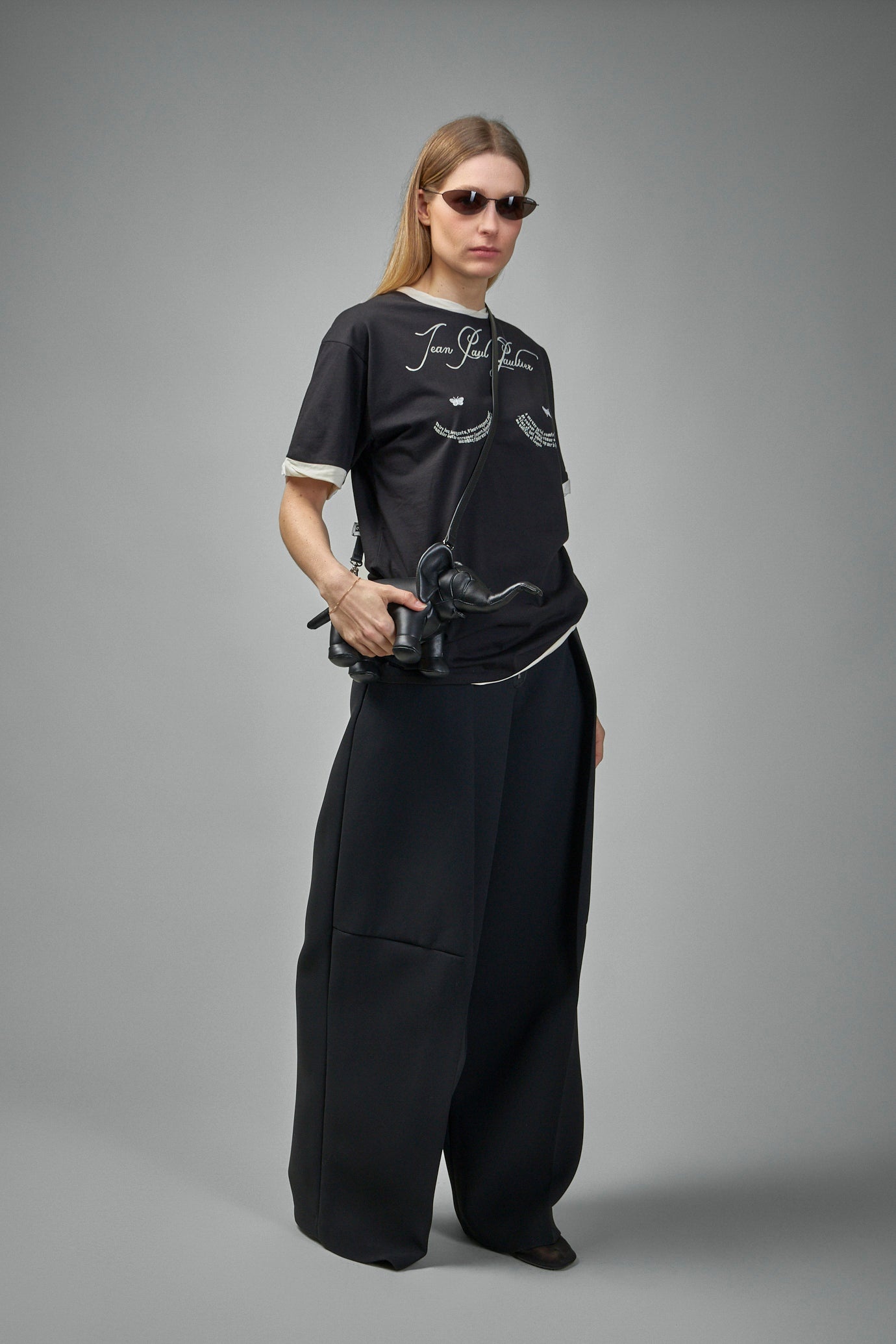 Cotton Asymetric T-Shirt Printed ''Tattoo" - 2