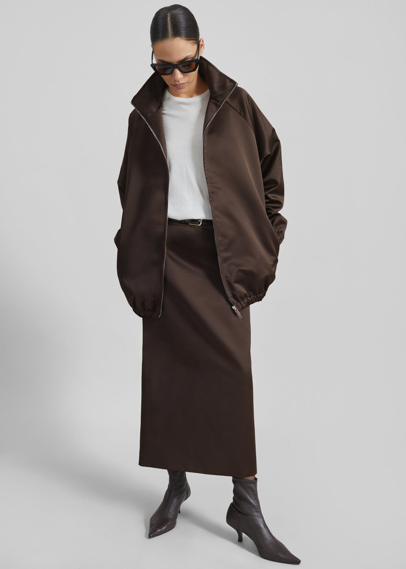 Alrose Satin Midi Skirt - Brown 10