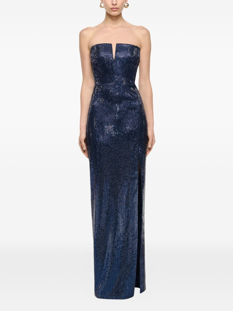 ROLAND MOURET strapless crystal-embellished maxi dress outlook