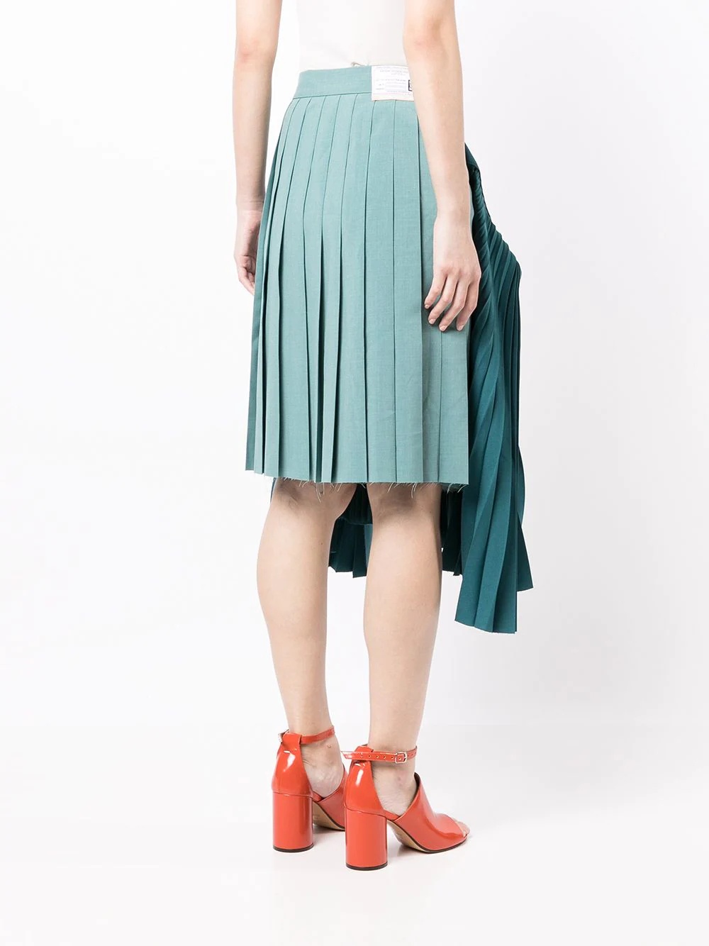 pleated asymmetric skirt - 4