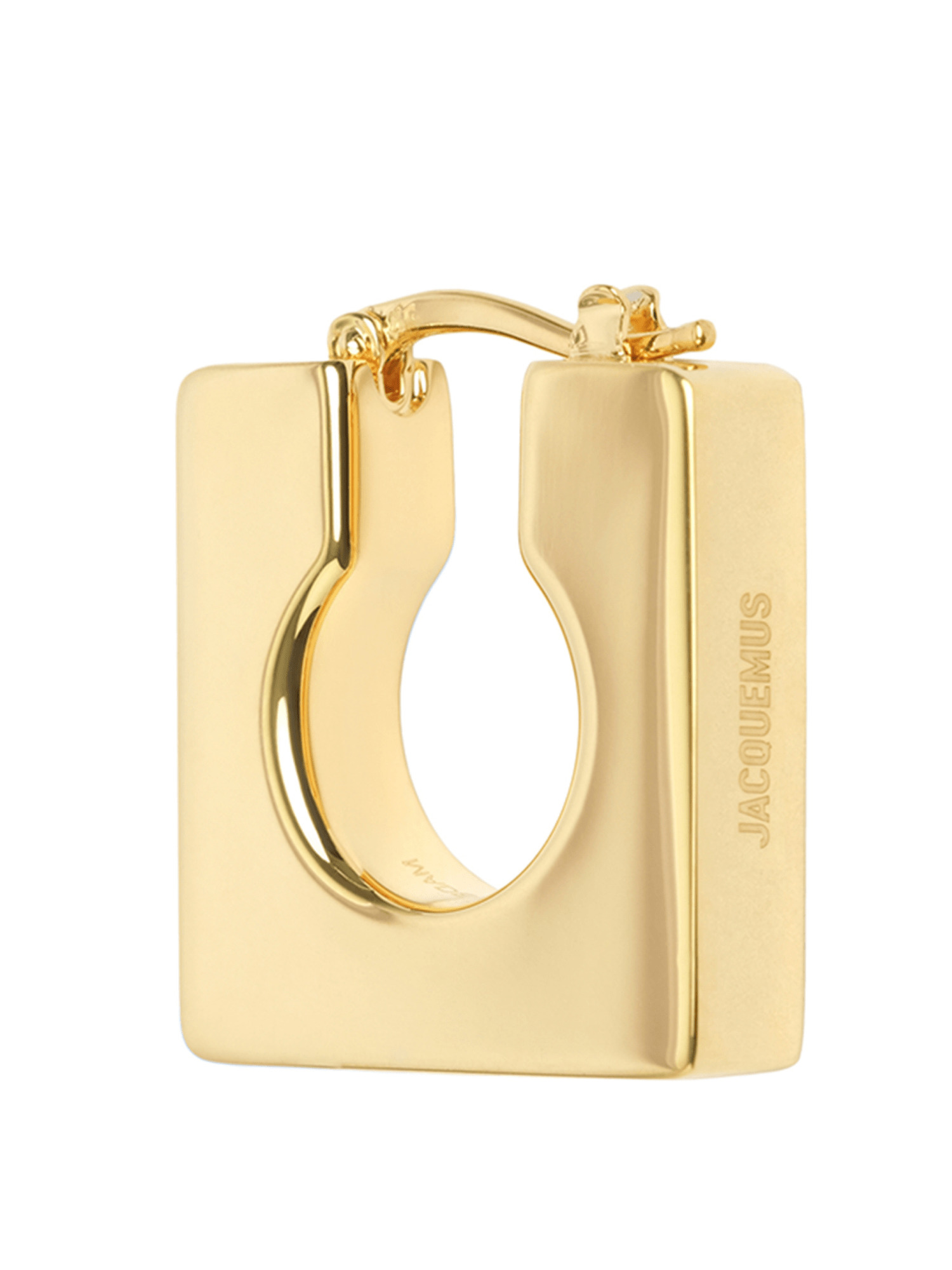 Les Boucles Rond Carre Earrings in Light Gold - 3
