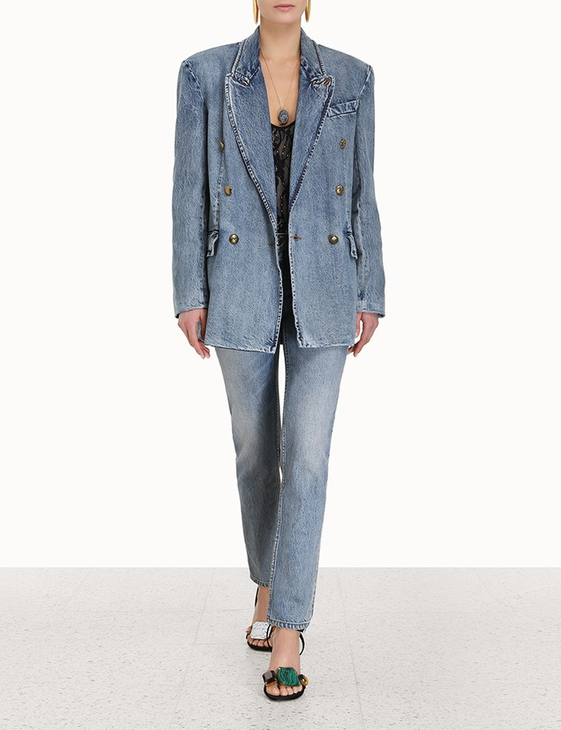 Zimmermann LUMINOSITY DENIM BLAZER outlook
