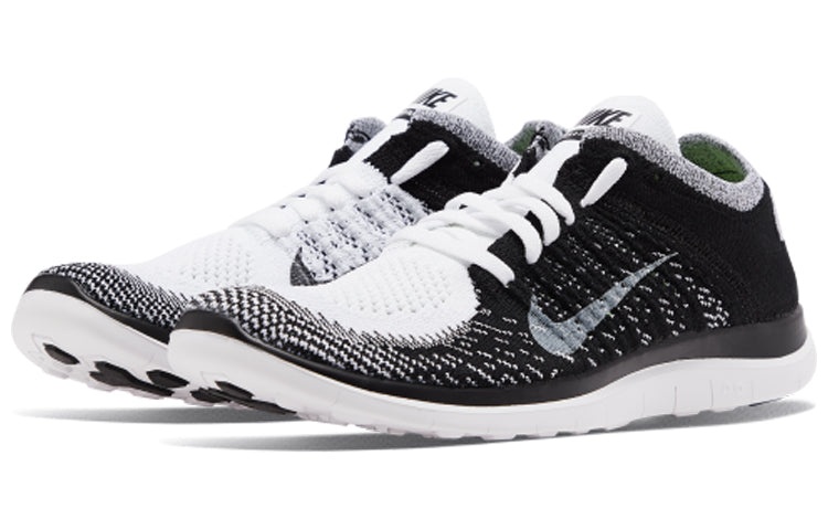 (WMNS) Nike Free Flyknit 4.0 'White Black' 631050-100 - 3