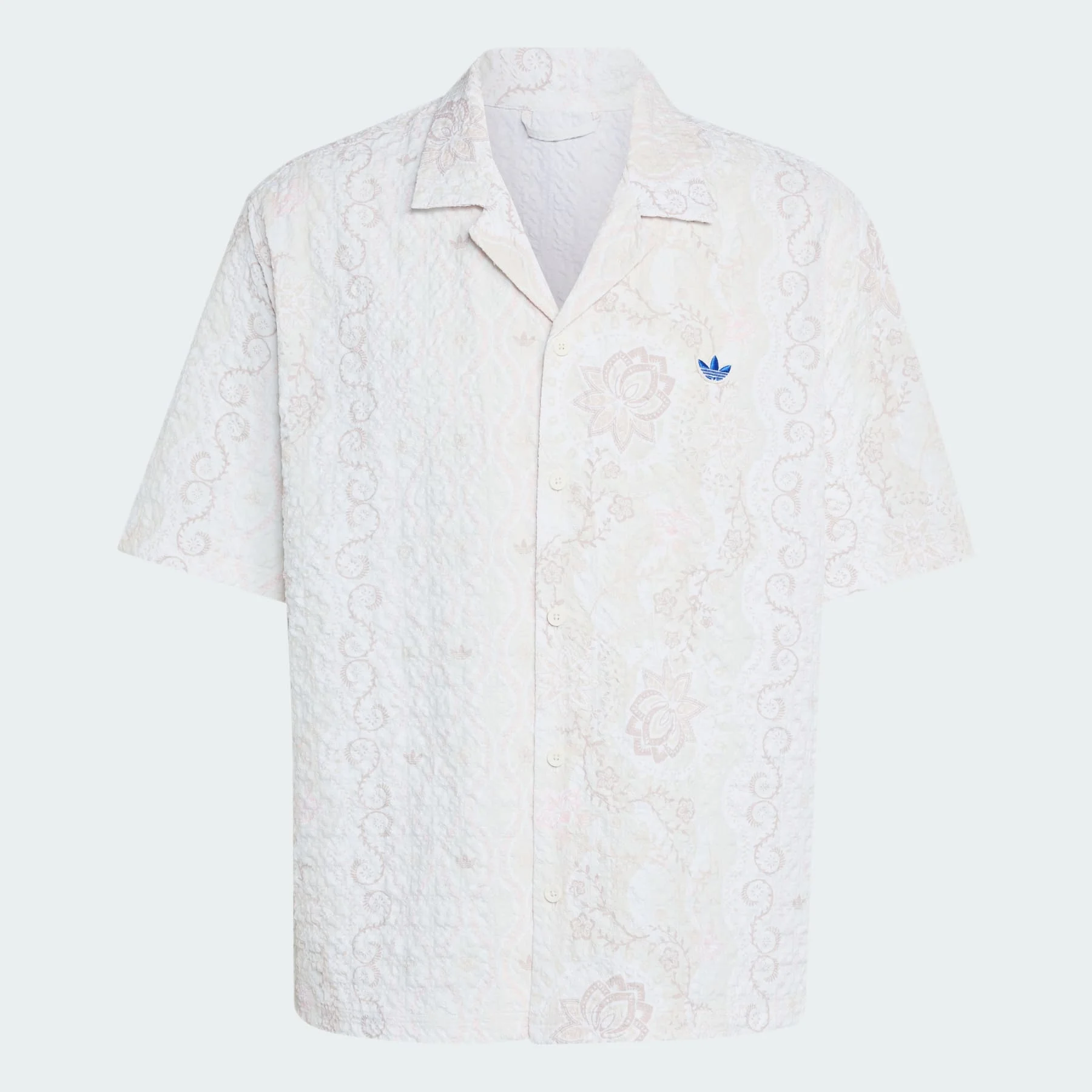 ADIDAS ORIGINALS SUMMER GLOW PRINTED SEERSUCKER RESORT SHIRT - 1