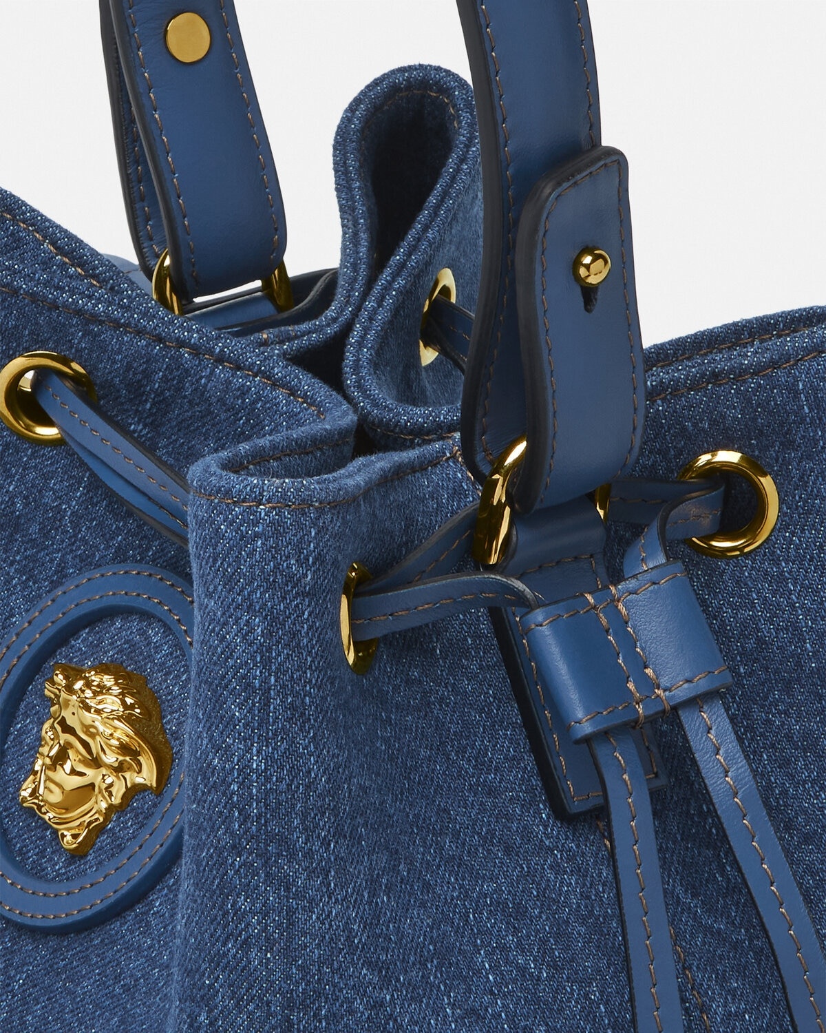 La Medusa Denim Bucket Bag - 6