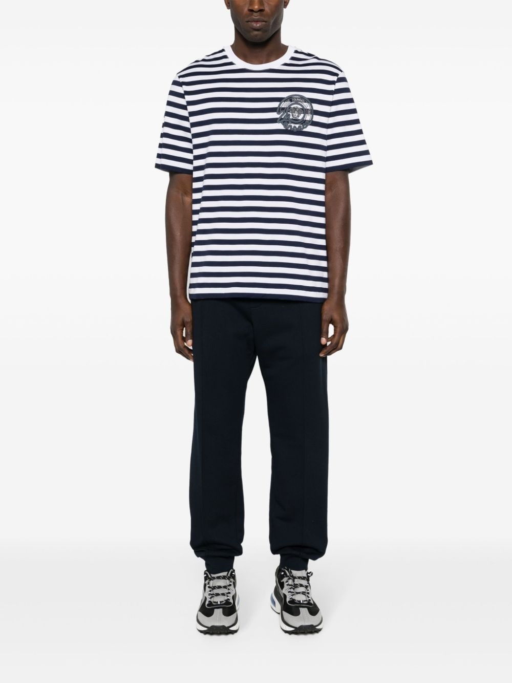 Medusa-embroidered striped T-shirt - 2