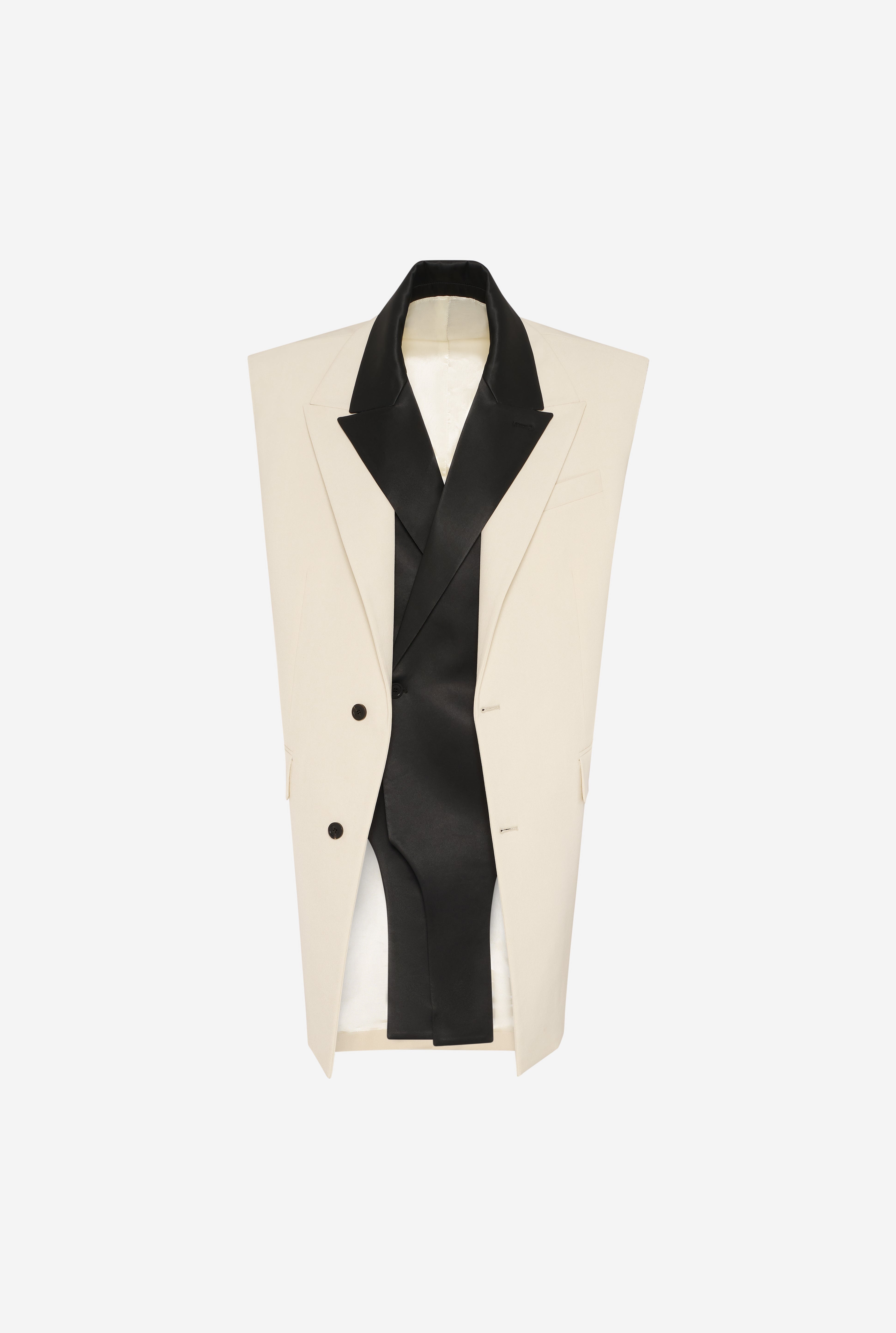 THE SLEEVELESS VANILLA SUIT JACKET - 5