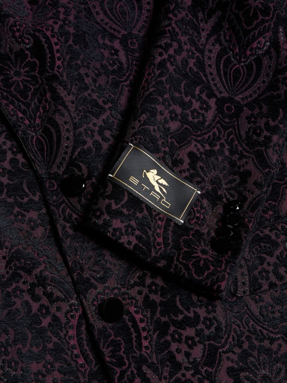 velvet jacquard blazer - 6