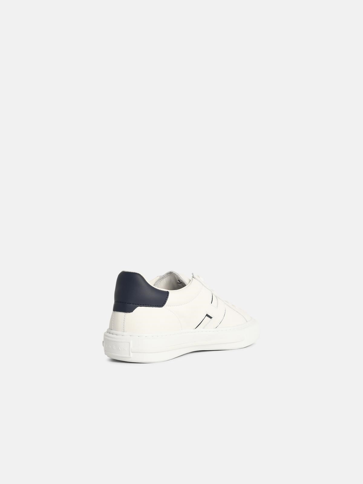'H691' WHITE LEATHER SNEAKERS - 3