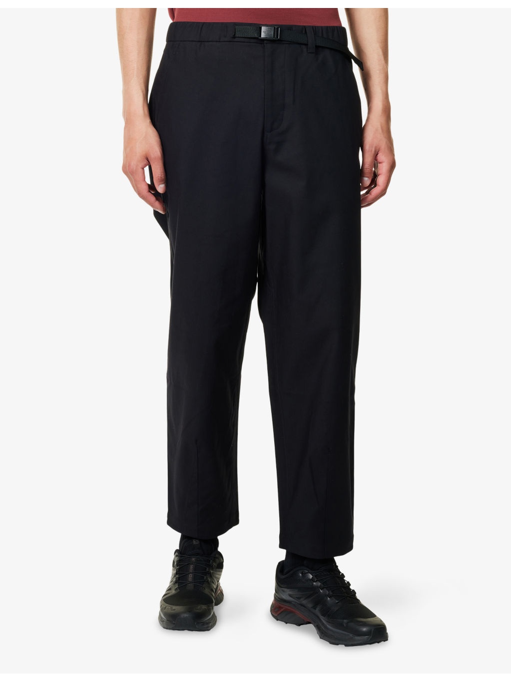 Belted Tapered-Leg Cotton Trousers - 3