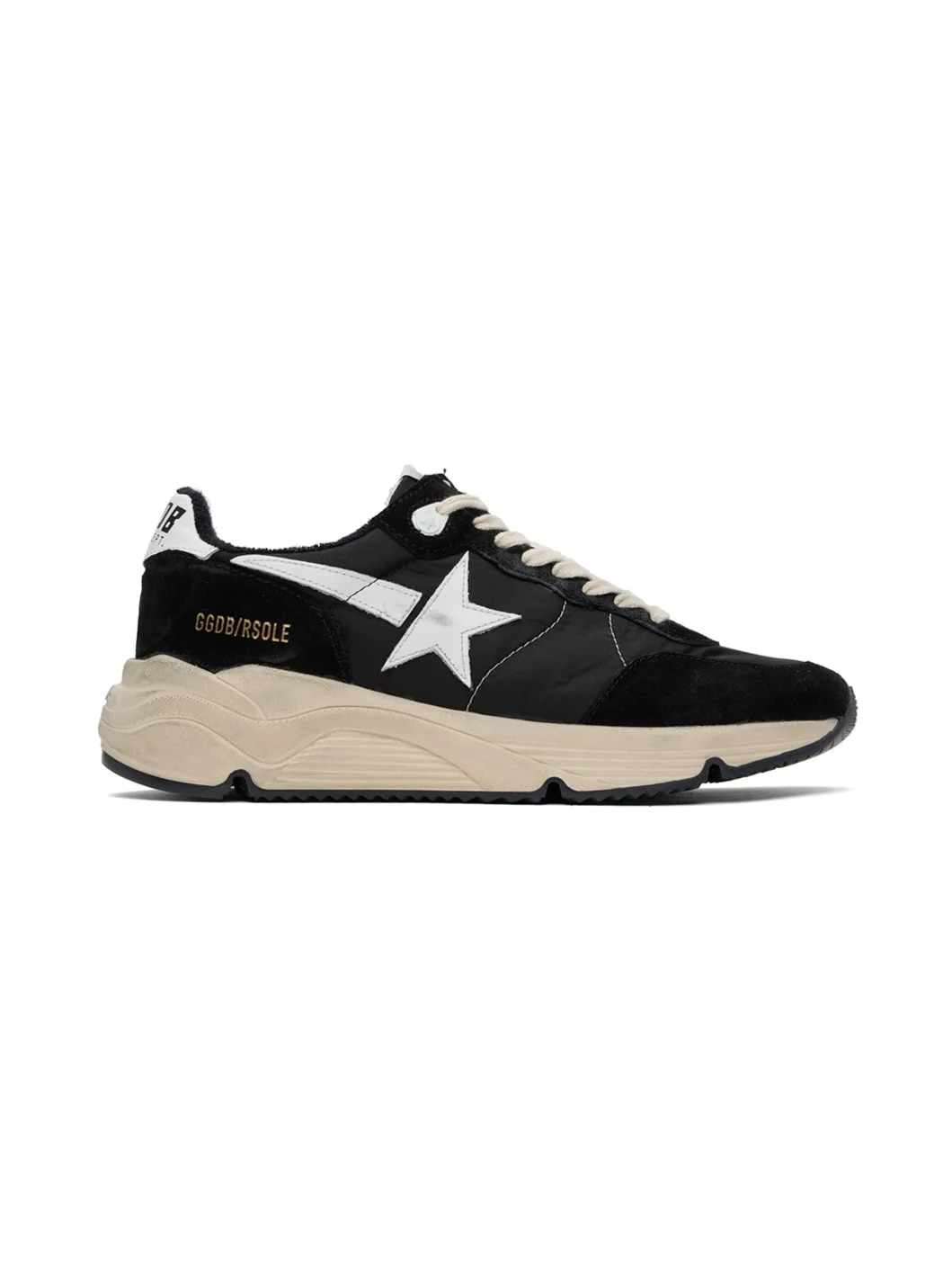 Black & Off-White Running Sole Sneakers - 1
