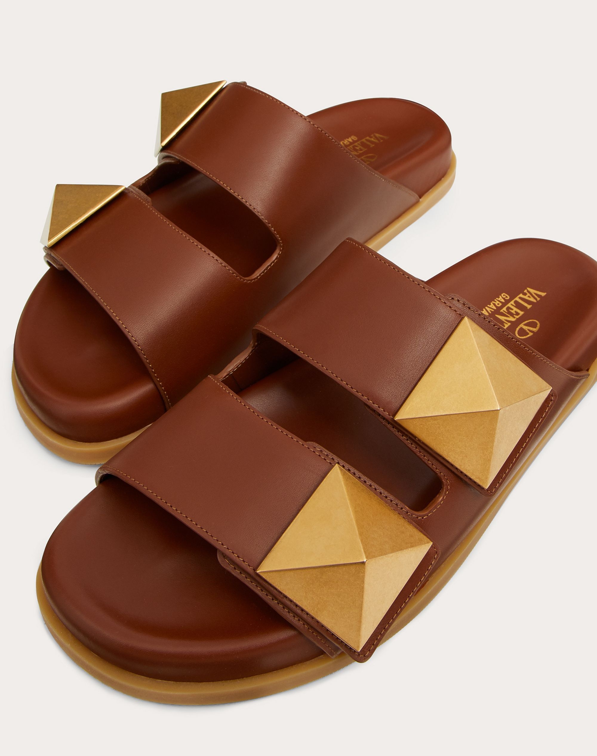 ONE STUD CALFSKIN SLIDE SANDAL - 5