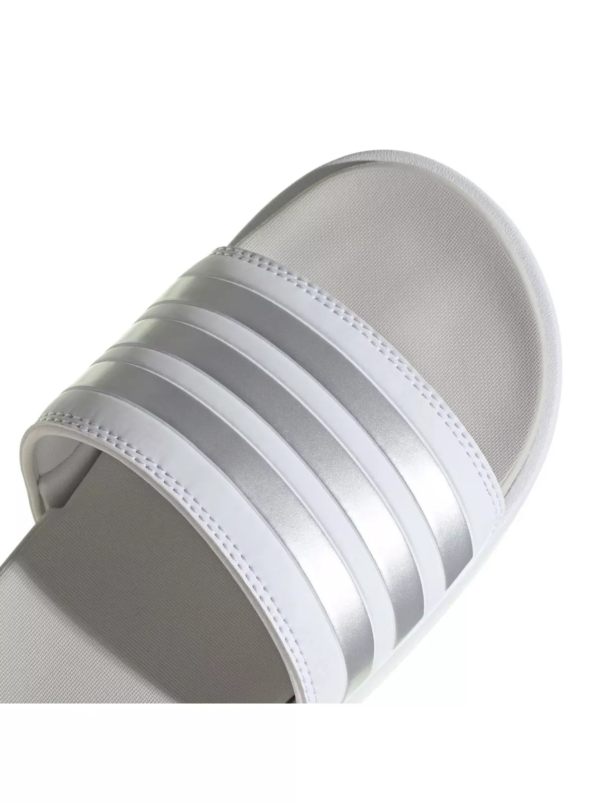 Adilette Platform "Ftwr White/Zero Metallic/Grey One" Women's Slide - 8