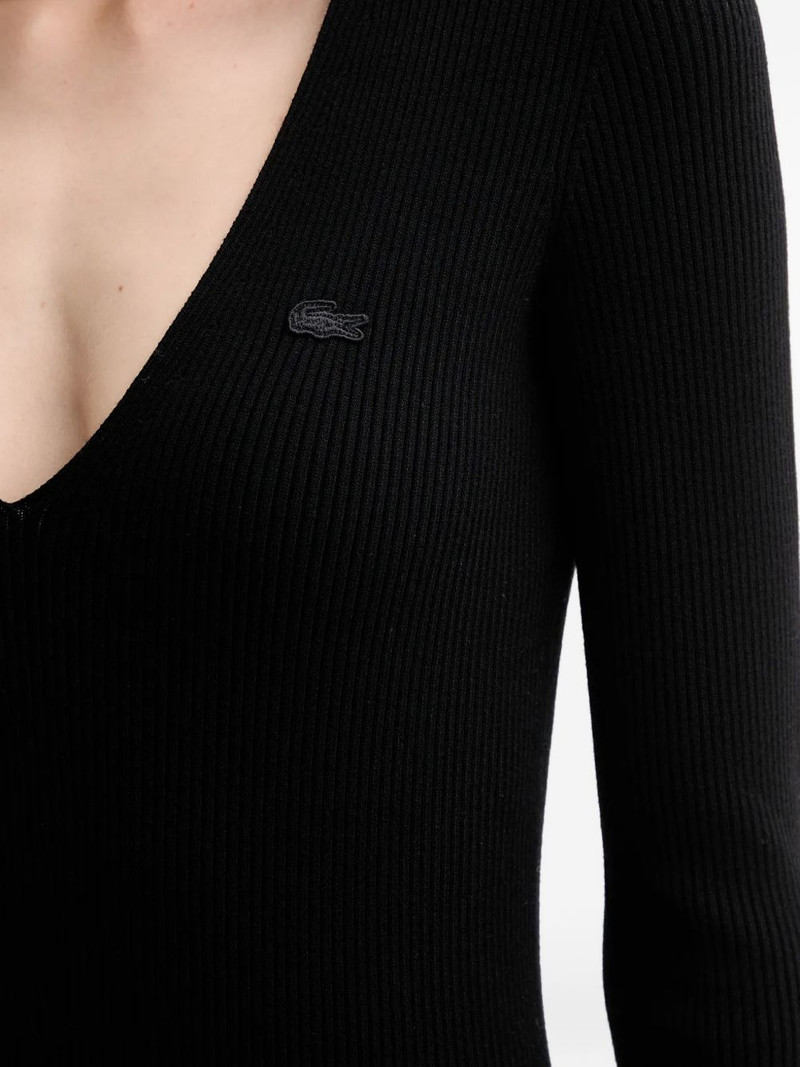 V-neck ribbed midi dress 4