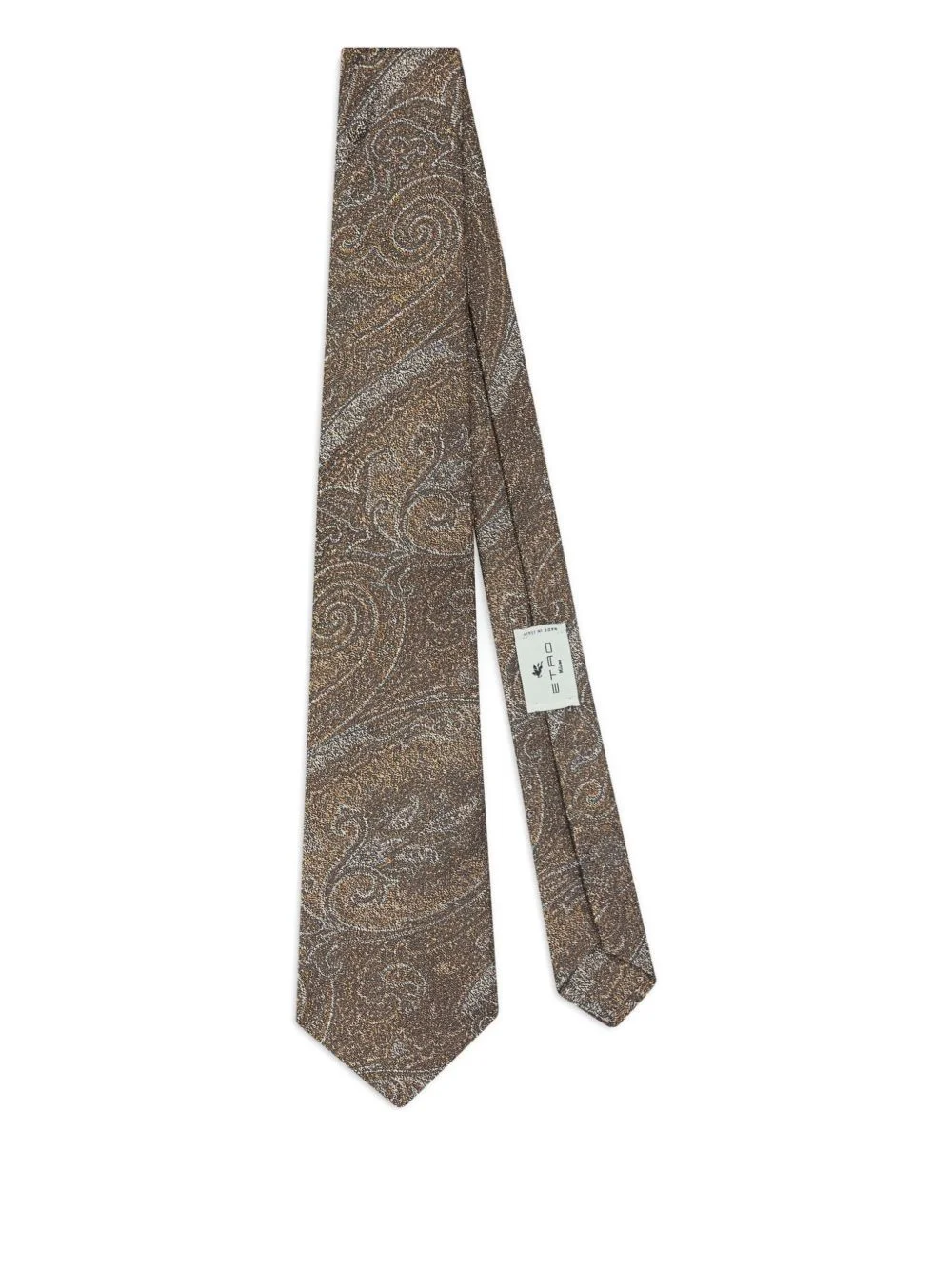 jacquard motif silk tie - 1