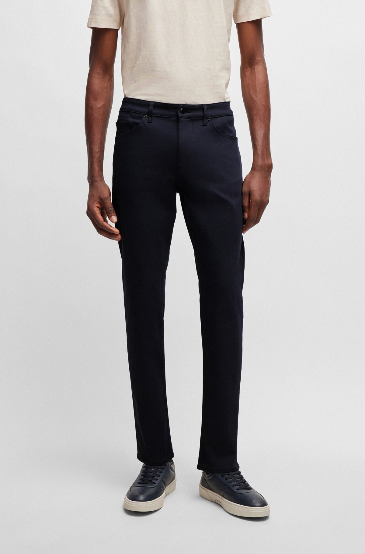 PORSCHE X BOSS TAPERED-FIT JEANS IN BLUE DENIM - 2