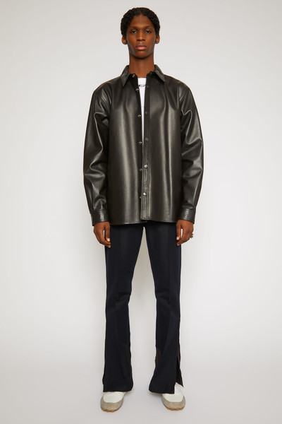 Acne Studios Leather overshirt black outlook