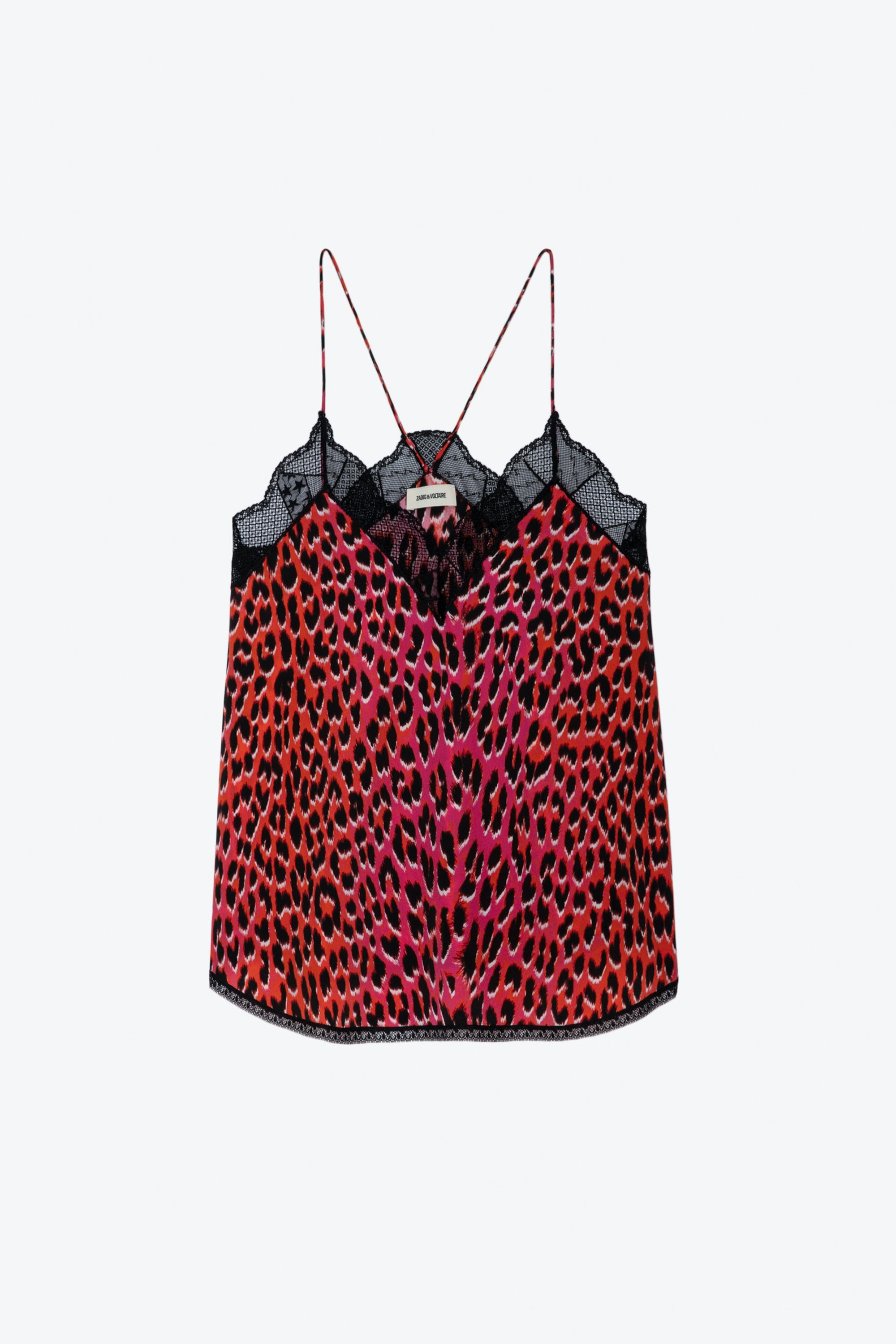 Zadig & Voltaire Lace-trim Silk Camisole in Red