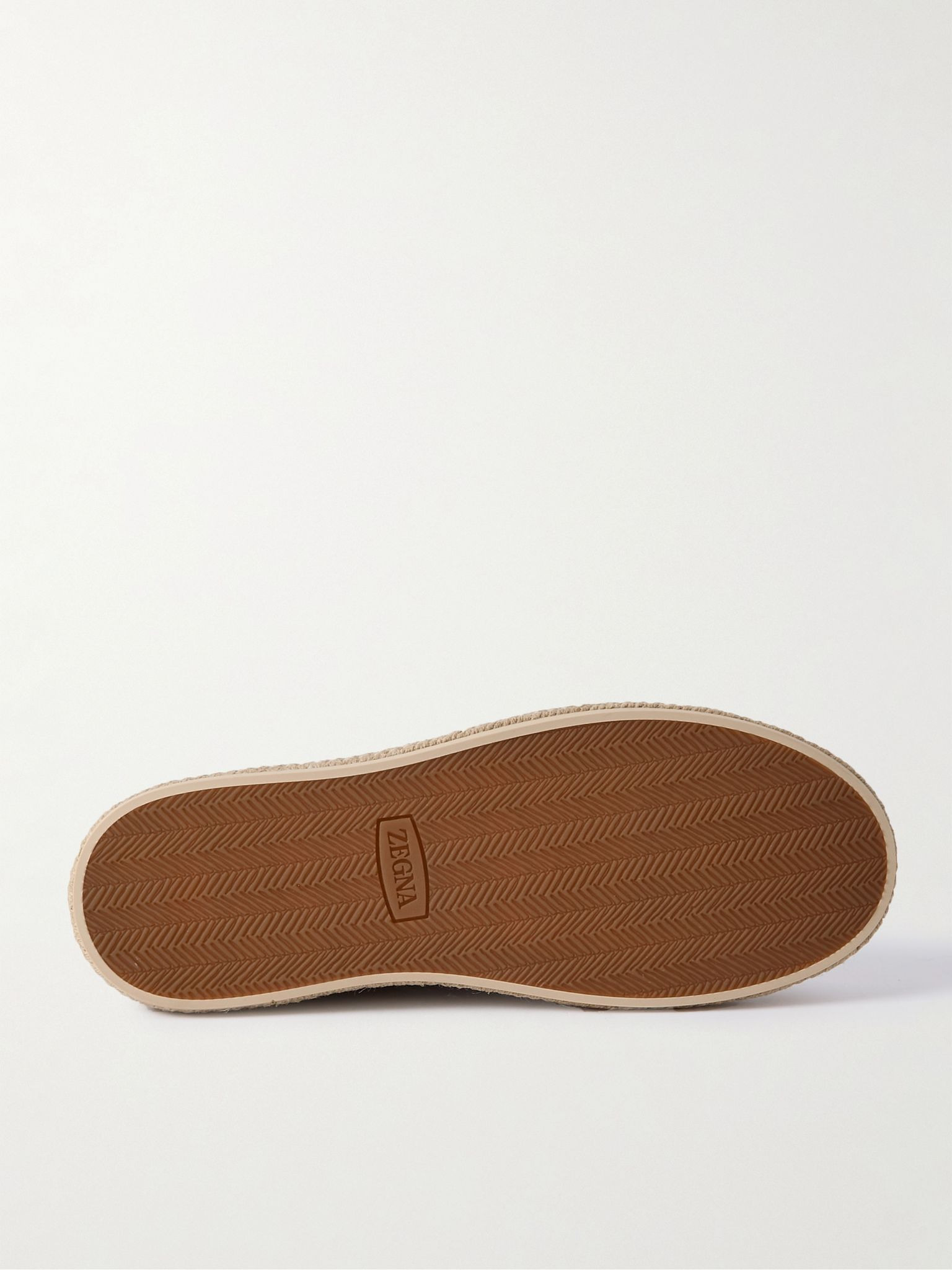 Triple Stitch™ Leather-Trimmed Suede Slip-On Sneakers Dark brown - 3