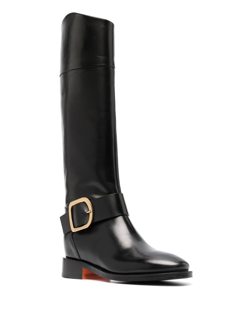 Santoni buckle-detail knee-length boots outlook