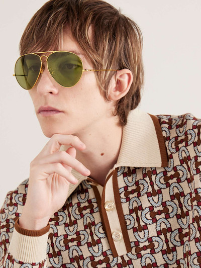 GUCCI Aviator-Style Gold-Tone Sunglasses outlook