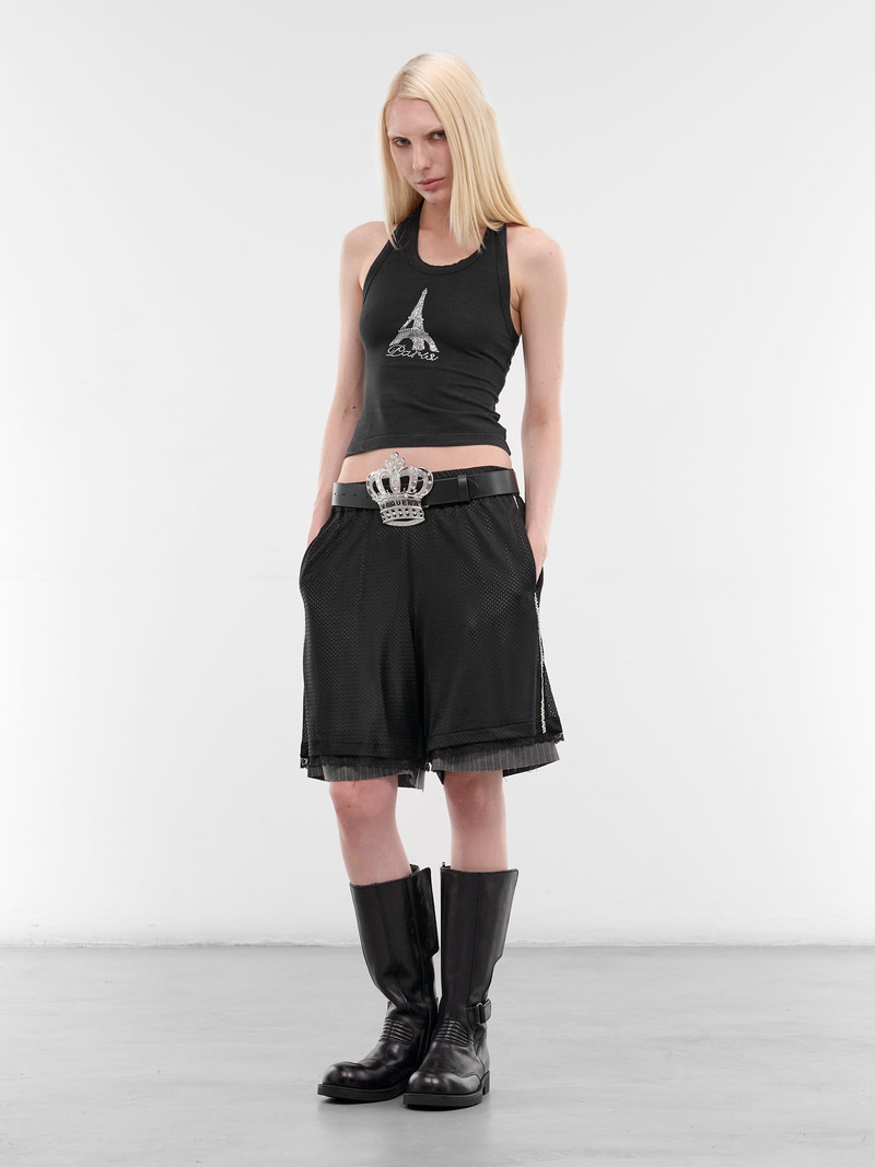 AVAVAV Black Layered Mesh Shorts outlook