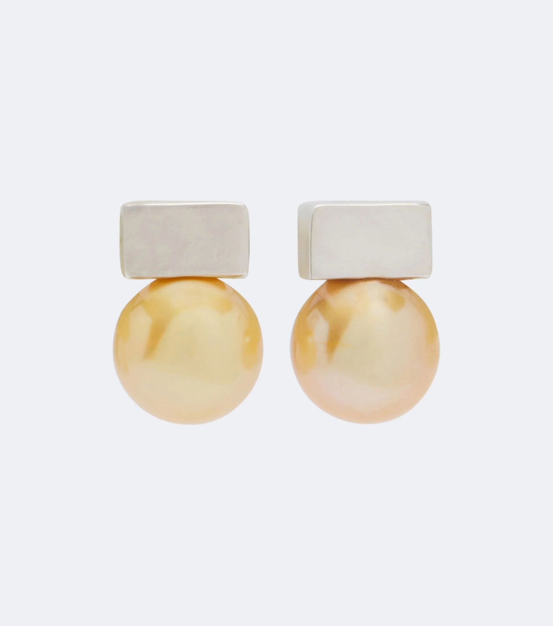 Pearl and sterling silver earrings - 1