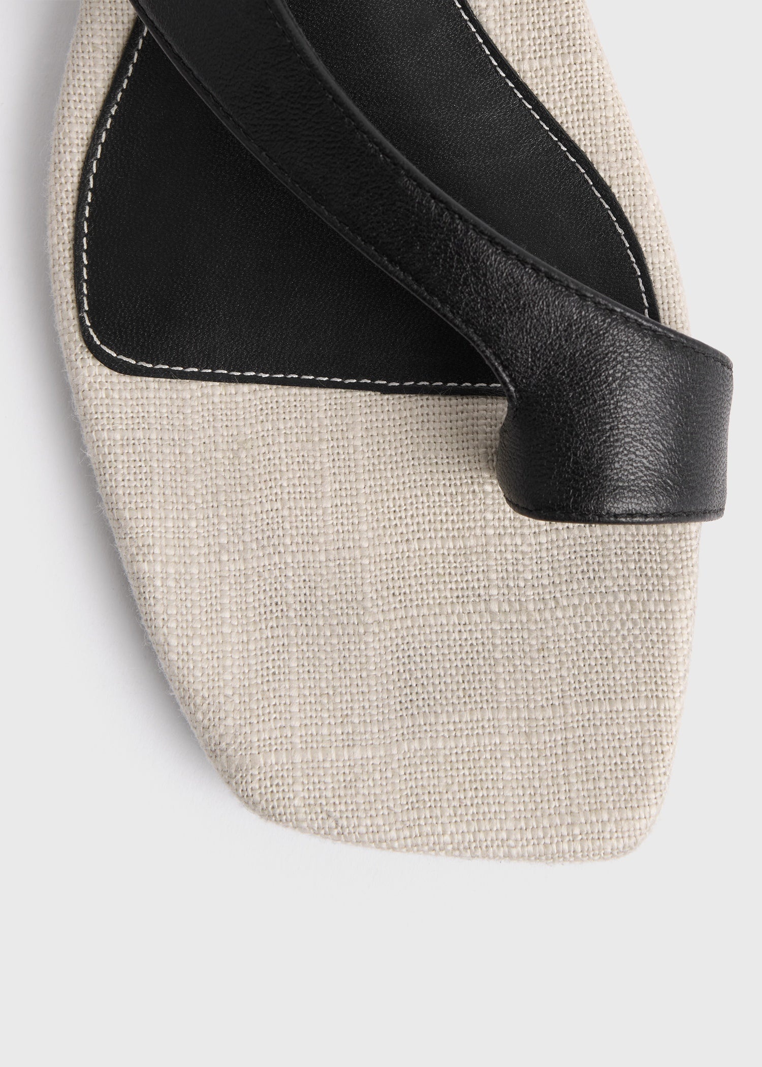Leather thong sandals black/sand - 7