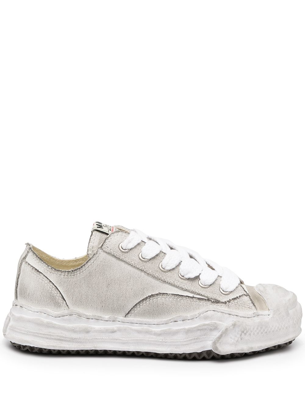 distressed-effect low-top sneakers - 1