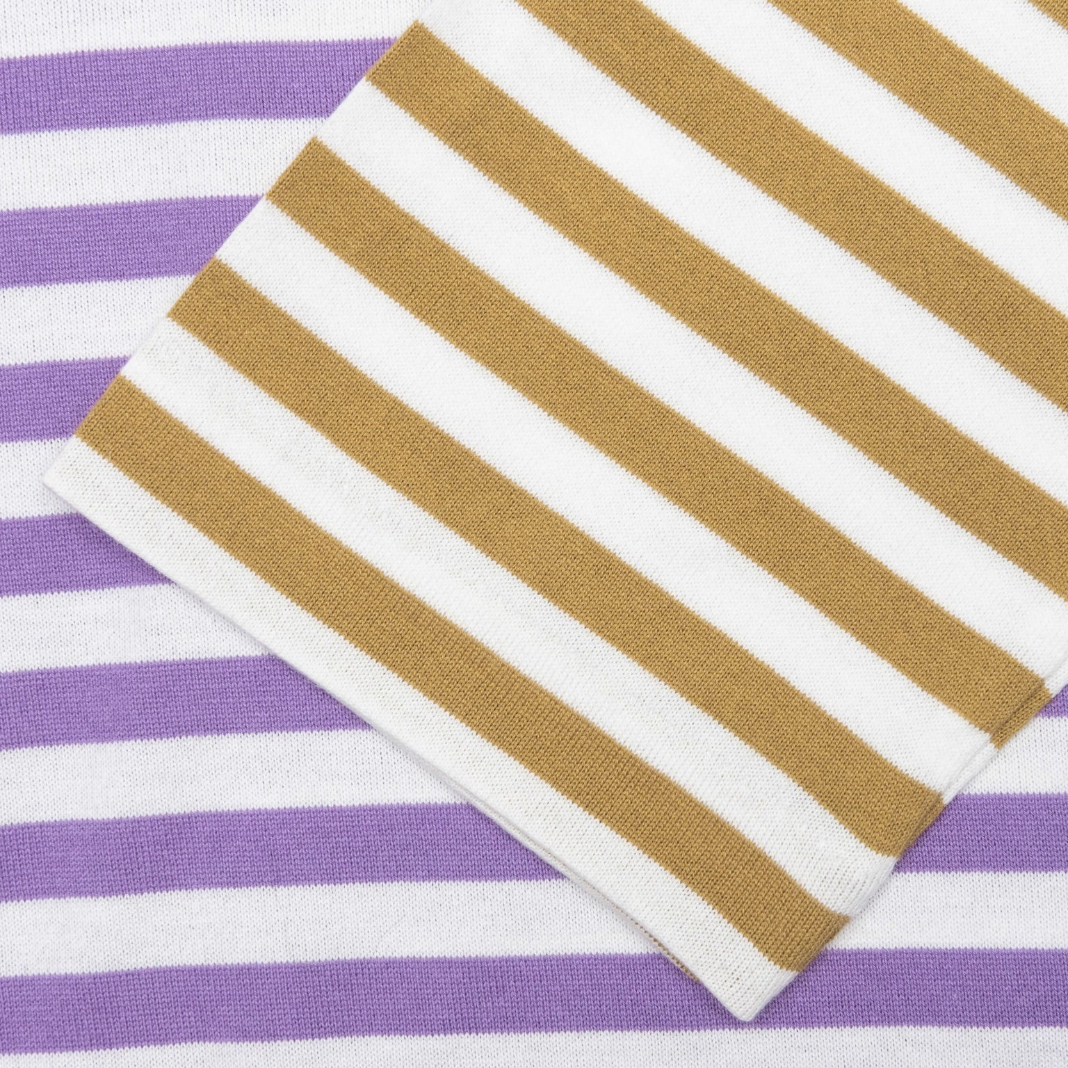 BI-COLOR STRIPE T-SHIRT - PURPLE/OLIVE - 4