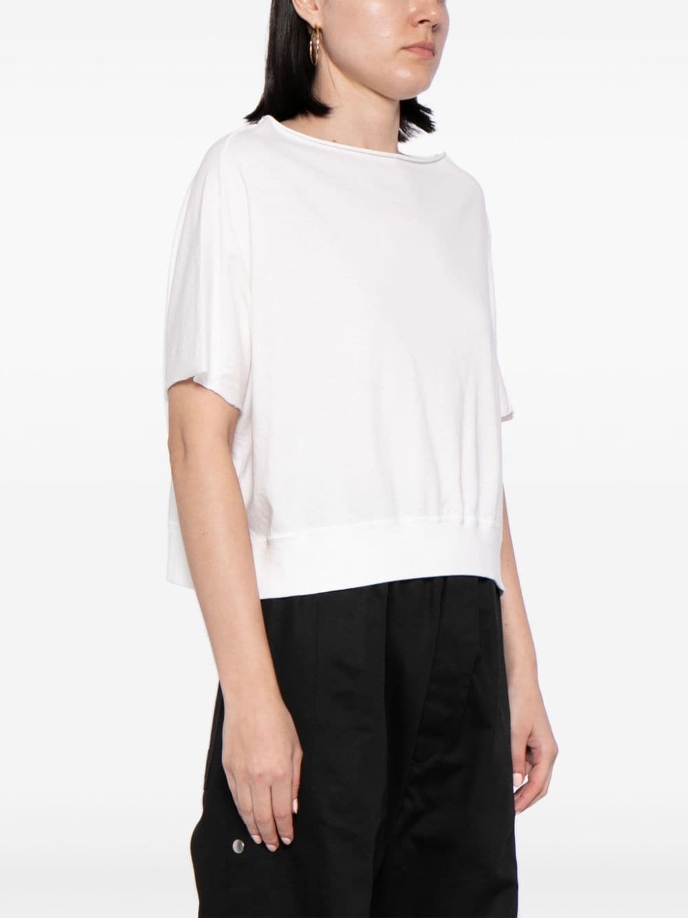 boat-neck cotton knitted top - 3