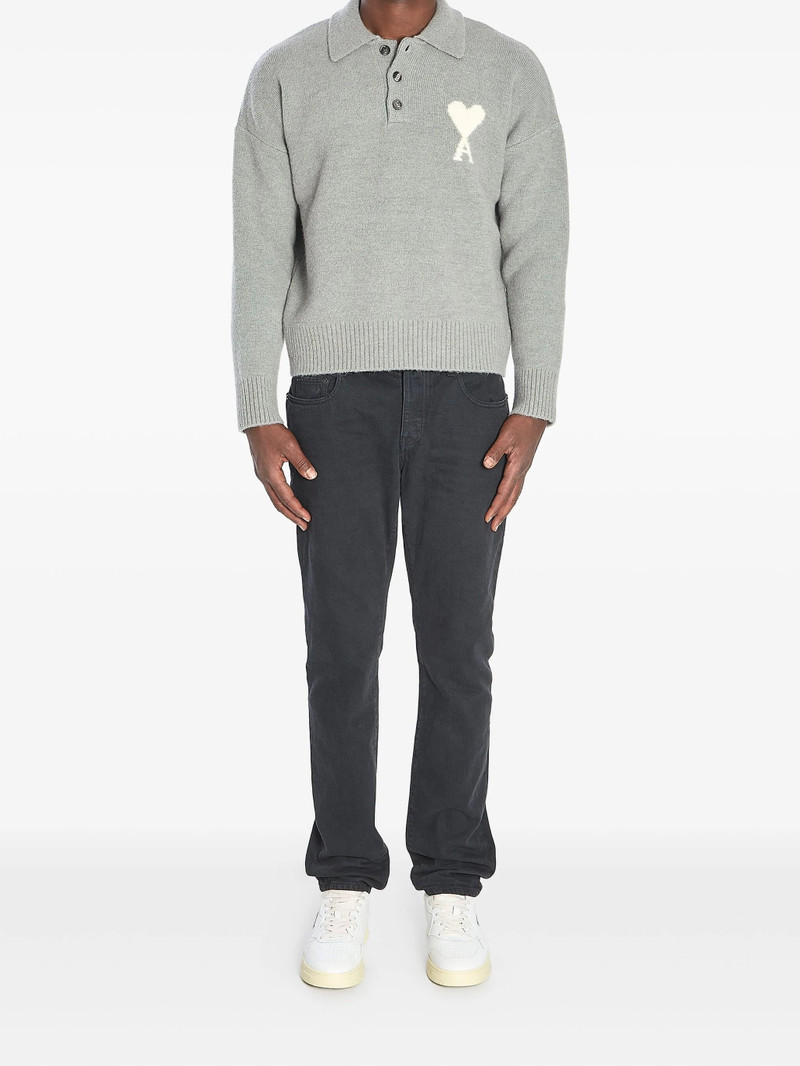 AMI Paris Ami Paris Ami De Coeur Intarsia Polo-shirt outlook