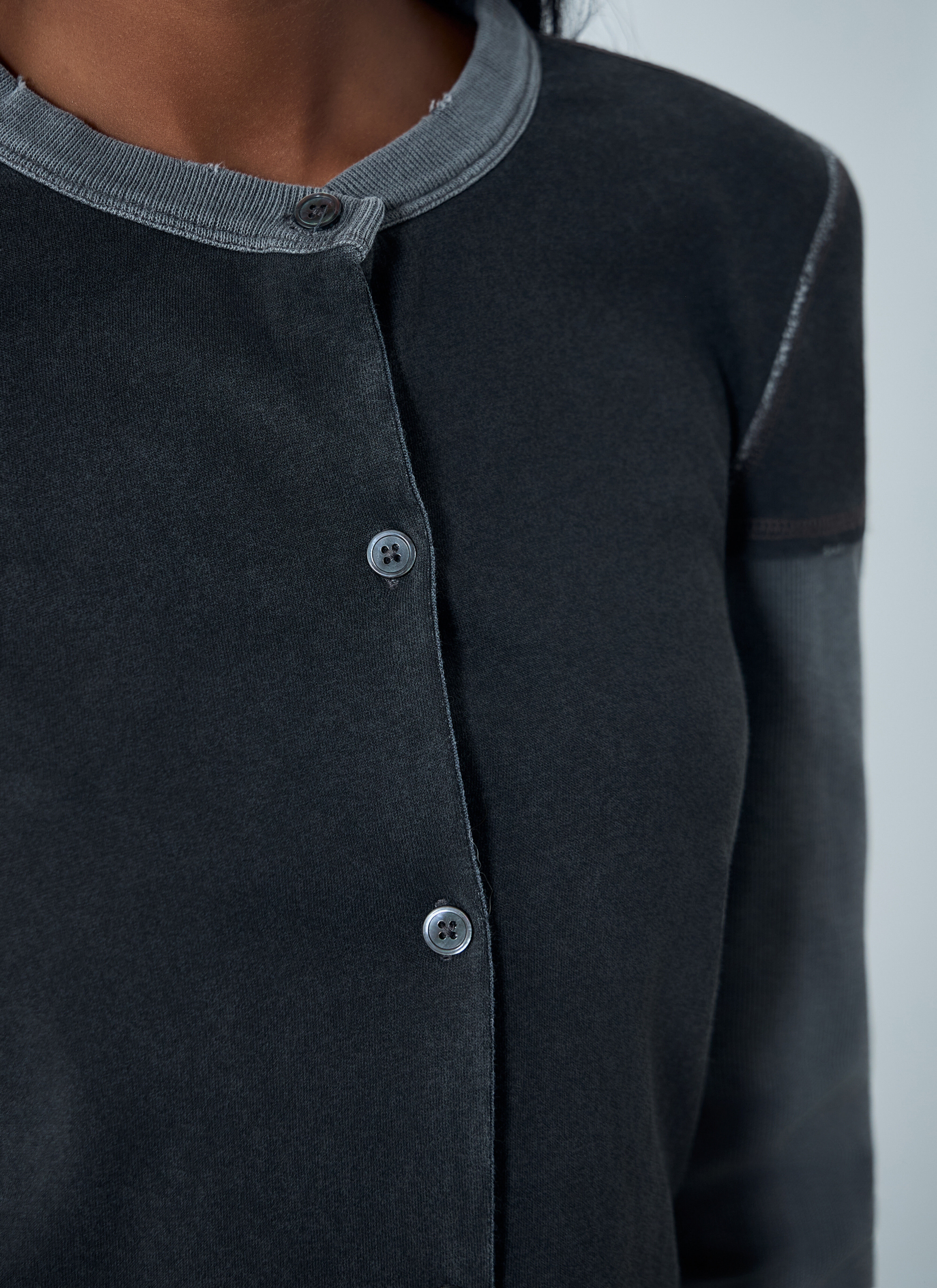 Layered Button-Down Cardigan - 5