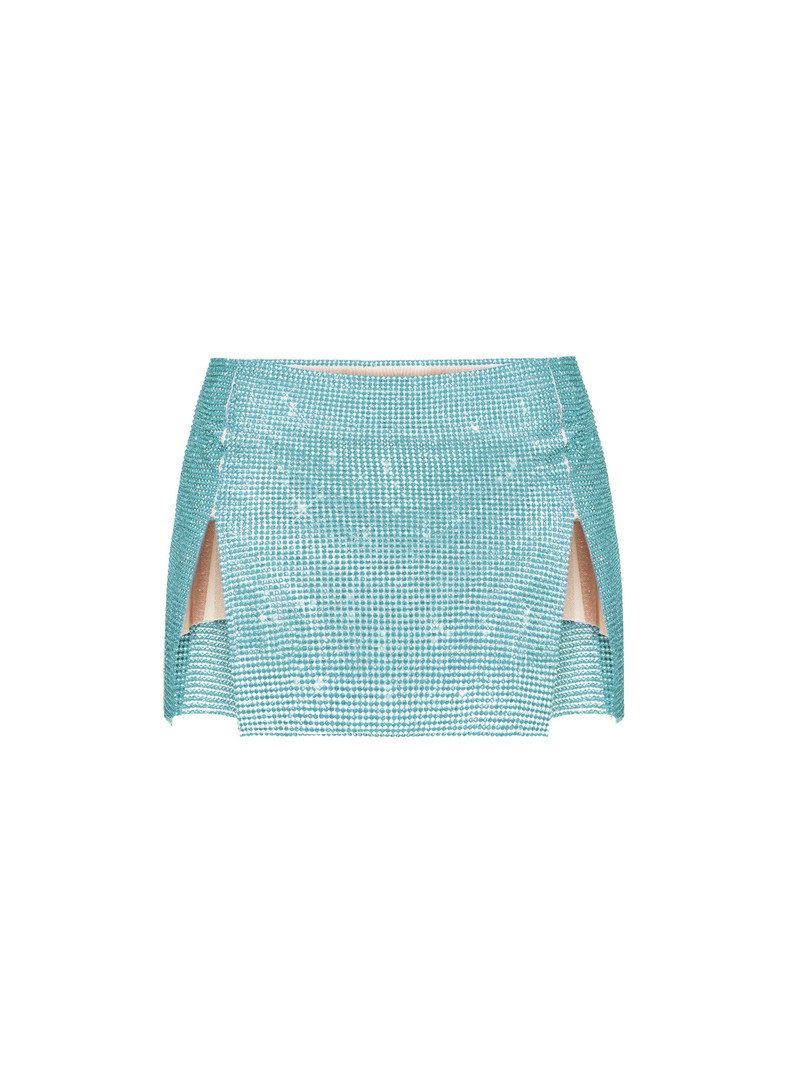 RHINESTONED MIA MICRO SKIRT CERULEAN BLUE 1