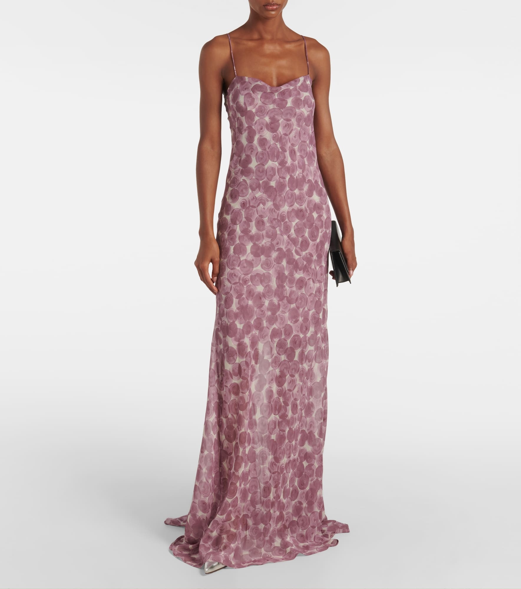 Printed silk chiffon slip dress - 2