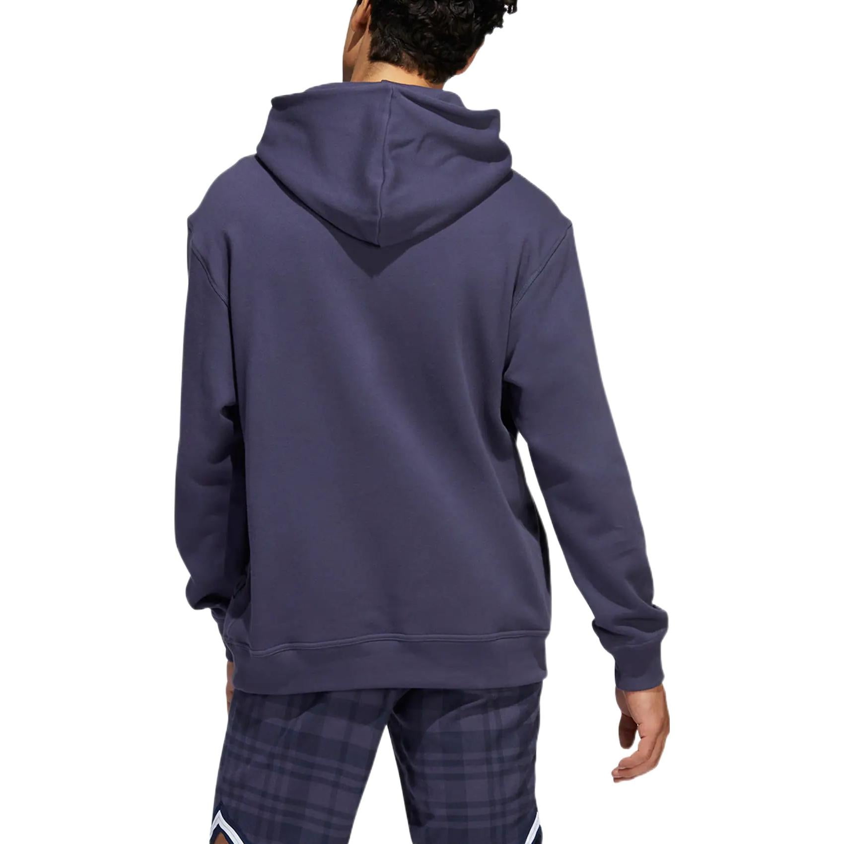 adidas Solid Color Hooded Long Sleeves Hoodie Men's Blue HF9093 - 3