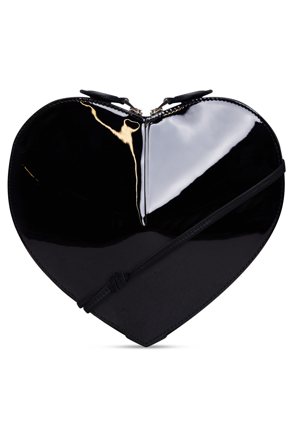 LE COEUR PATENT HEART SHAPE BAG | BLACK - 3