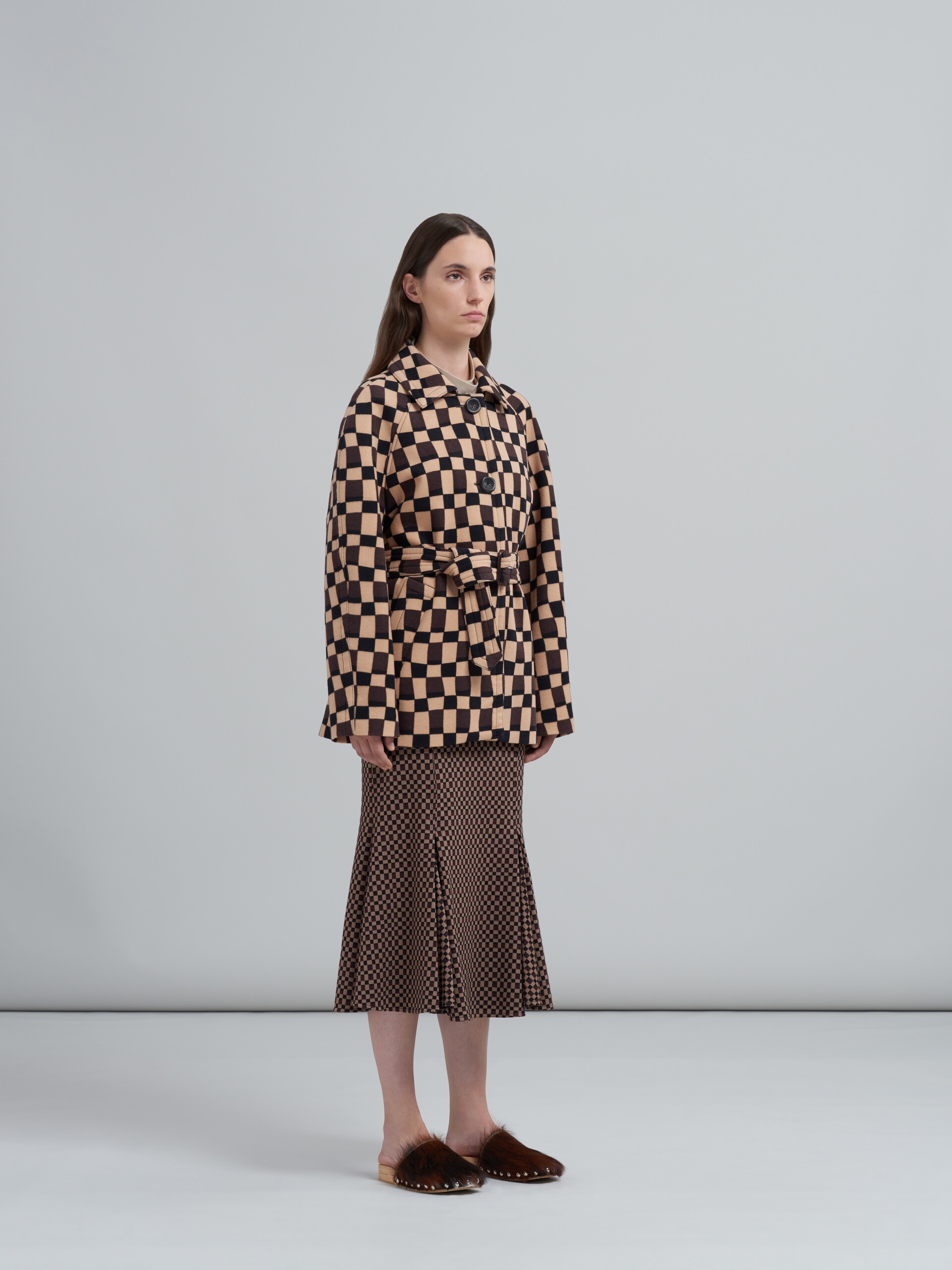 ICONIC DAMIER PRINT WOOL FELT JACKET - 6