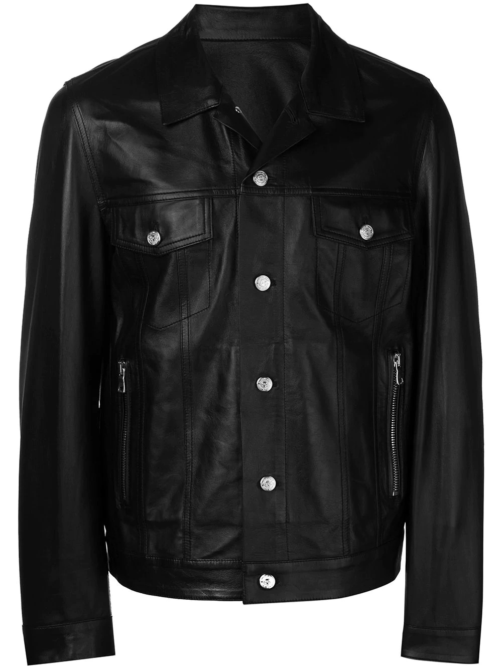 signature logo biker jacket - 1