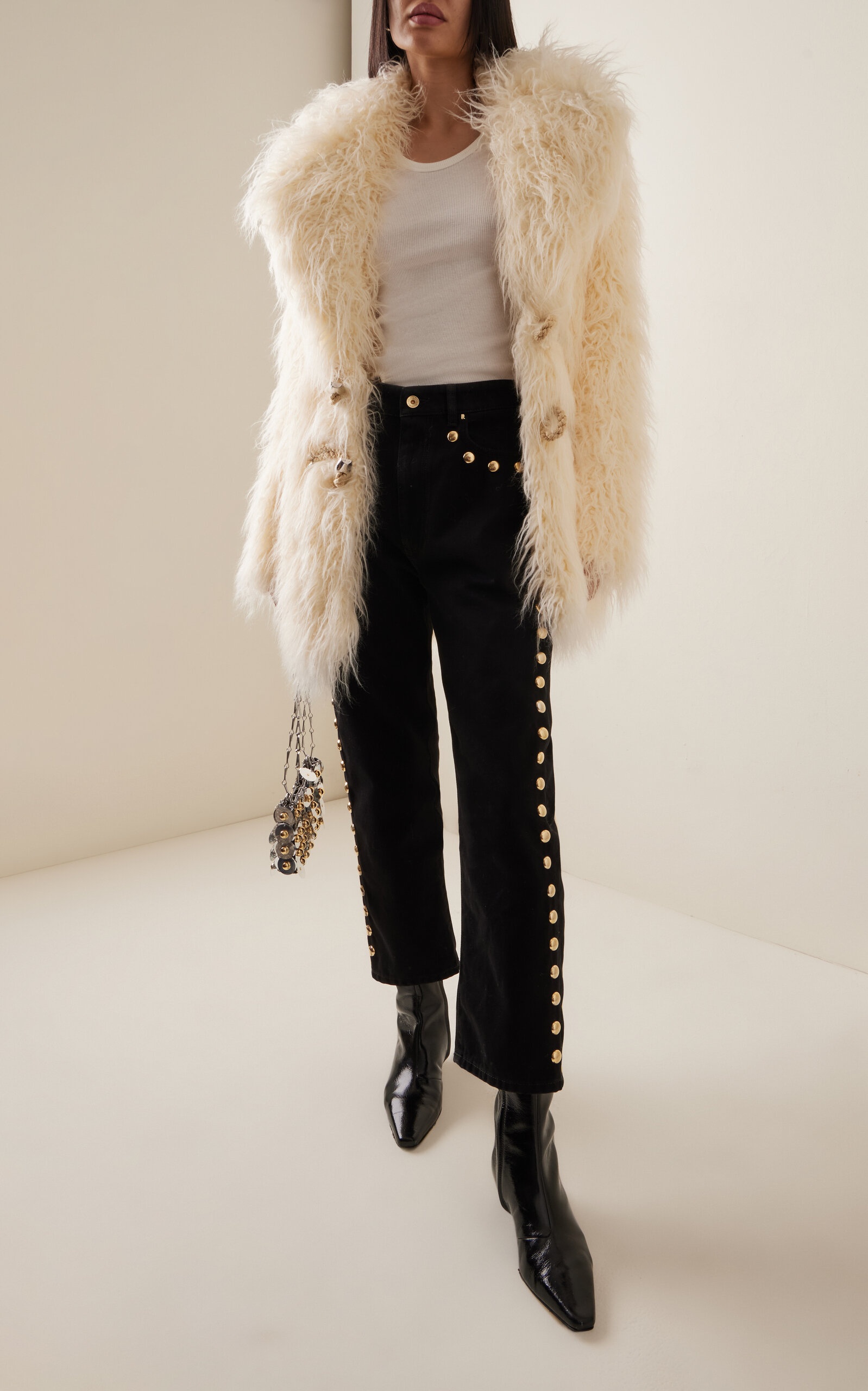 Vegan Fur Coat ivory - 4