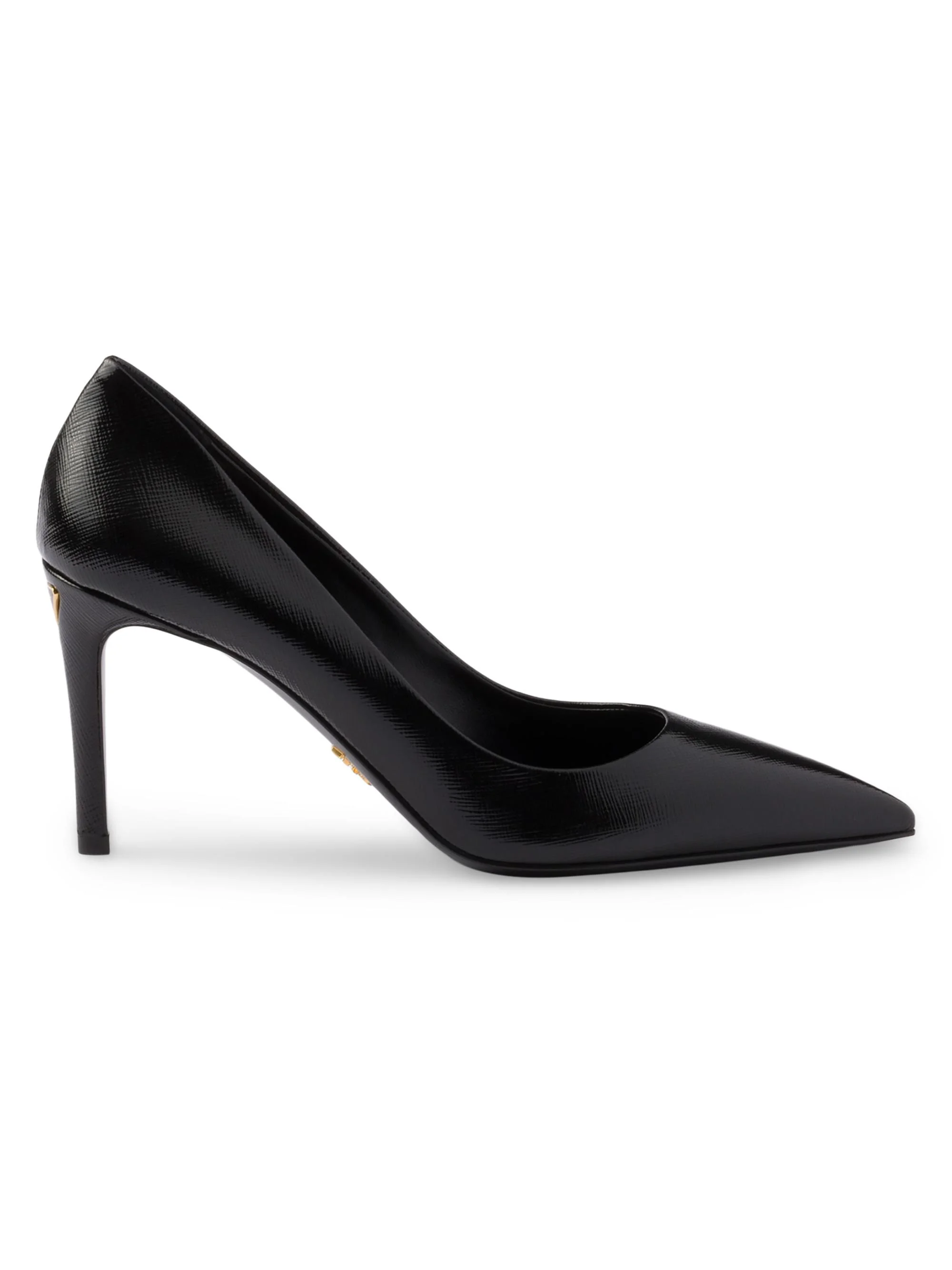 Women's Patent Saffiano 85MM Leather Pumps - Black - 1