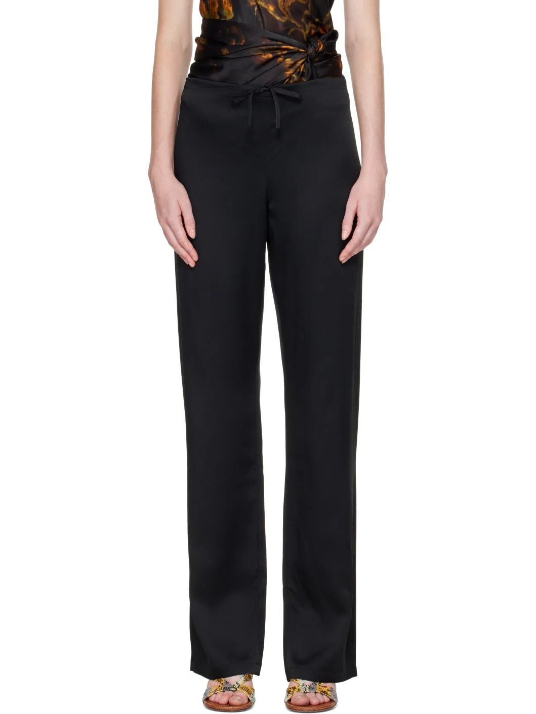 Black Drawstring Trousers - 1