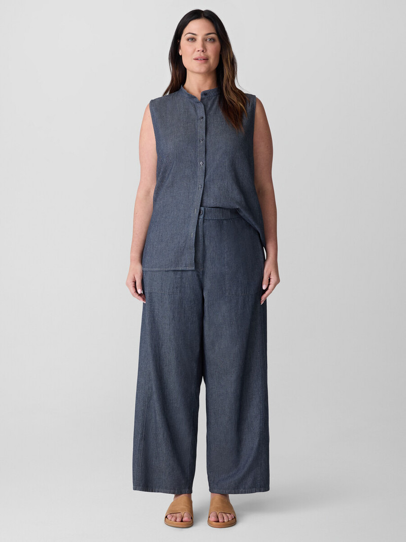 Airy Organic Cotton Twill Wide-Leg Pant 6