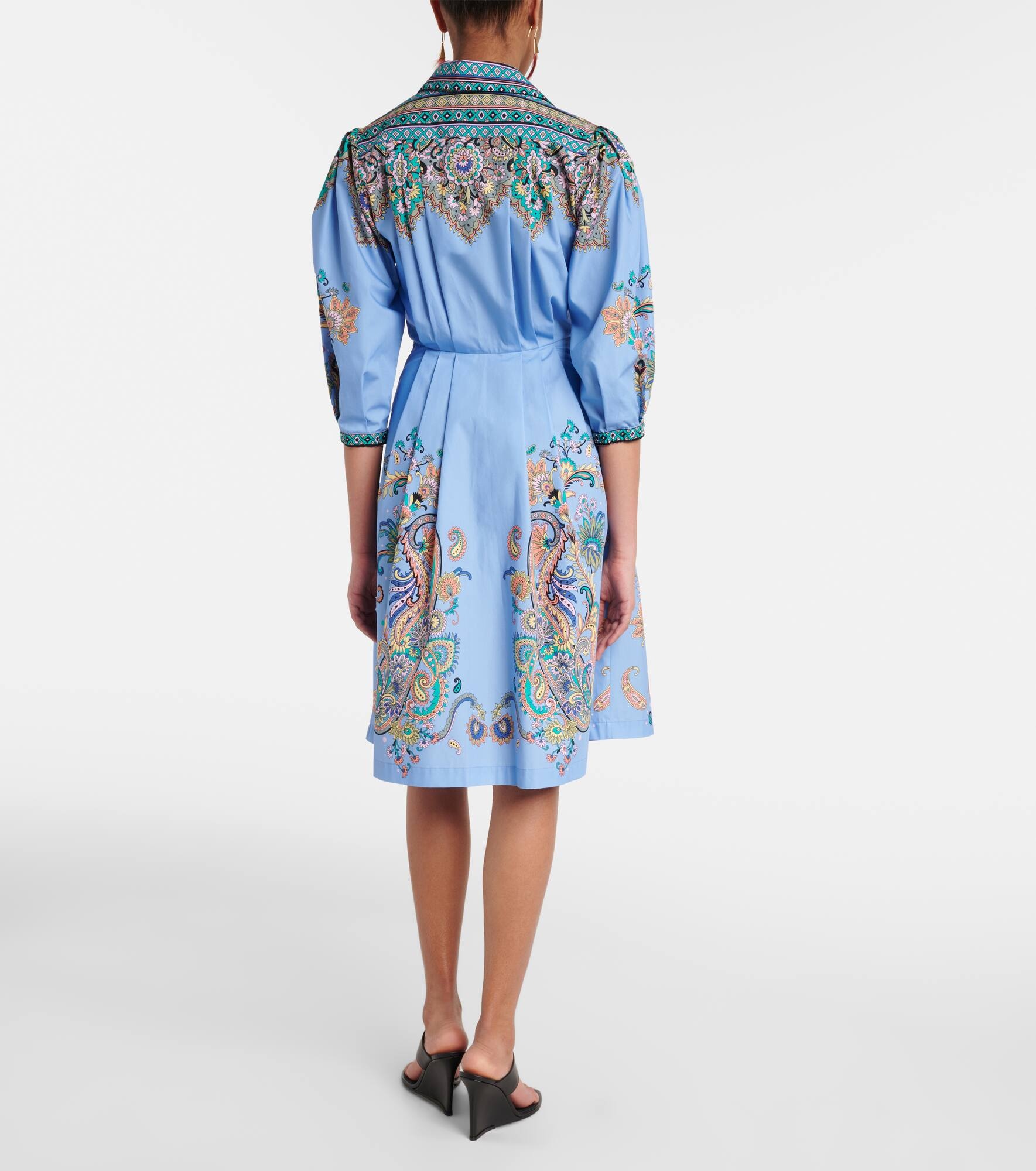 Printed cotton shirt dress - 3