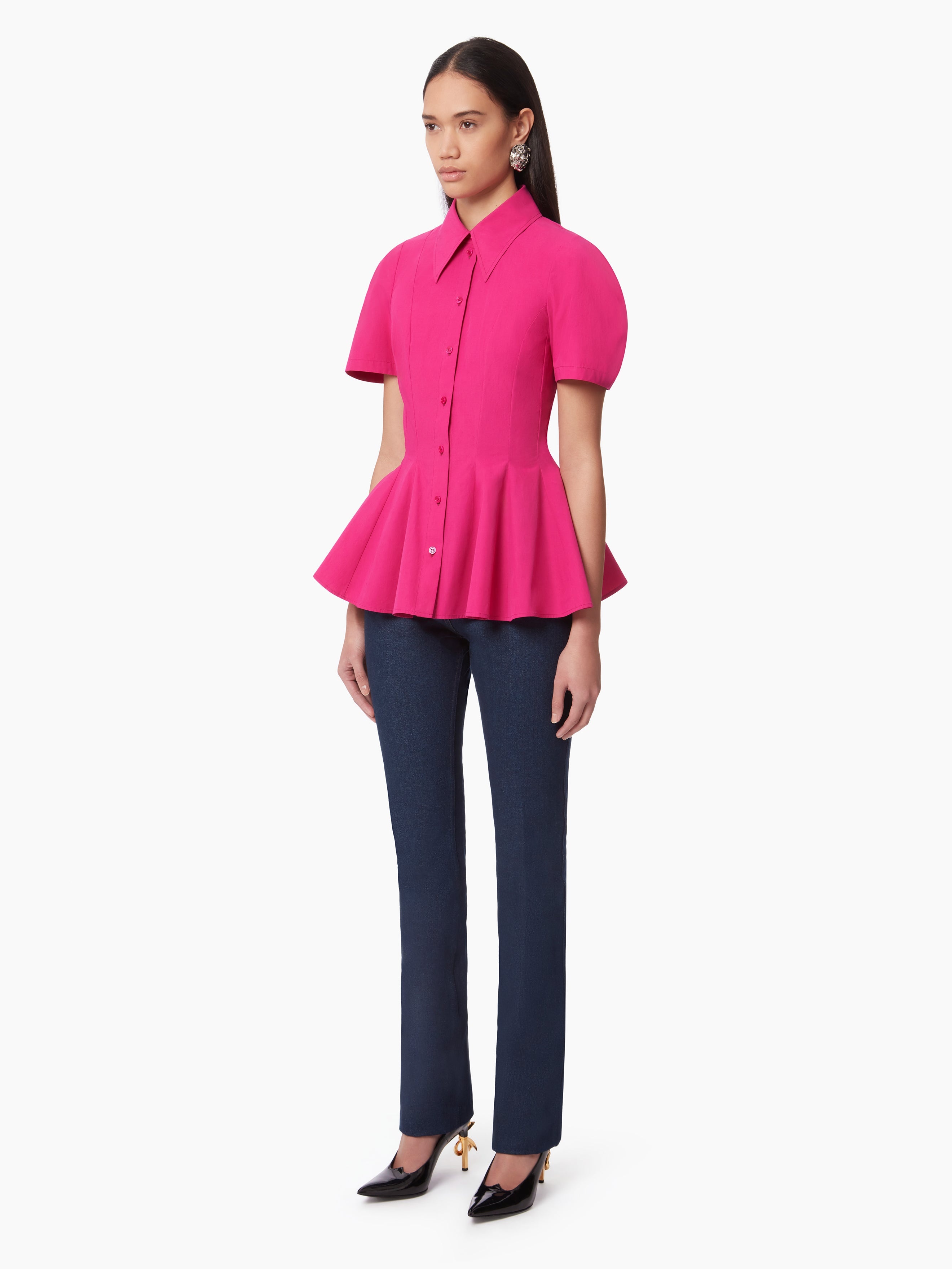 COTTON POPLIN PEPLUM SHIRT - 2